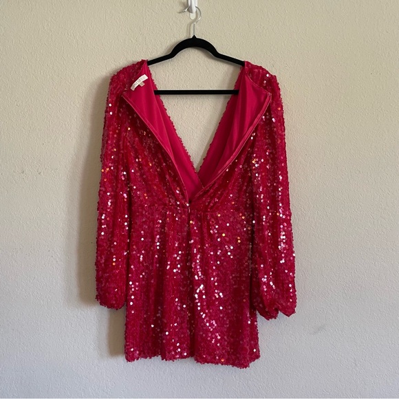 Sequin Mini Dress in Vibrant Pink - Picture 4 of 13